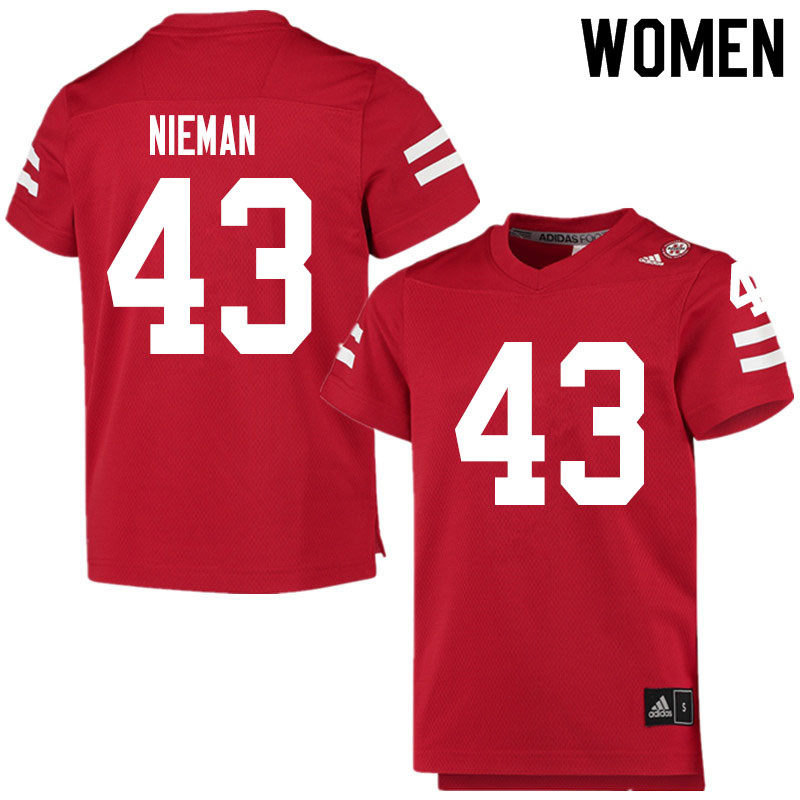 Women #43 Mason Nieman Nebraska Cornhuskers College Football Jerseys Sale-Scarlet